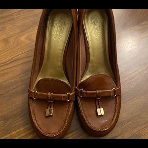 Chaps Brown Loafer Wedges